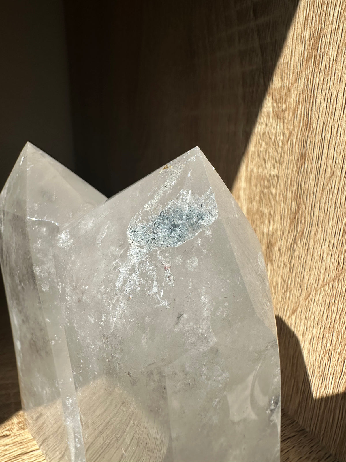 Garden Quartz (Lodolite) Twin Tower – 840g #4 — exact crystal, view 6 of 8