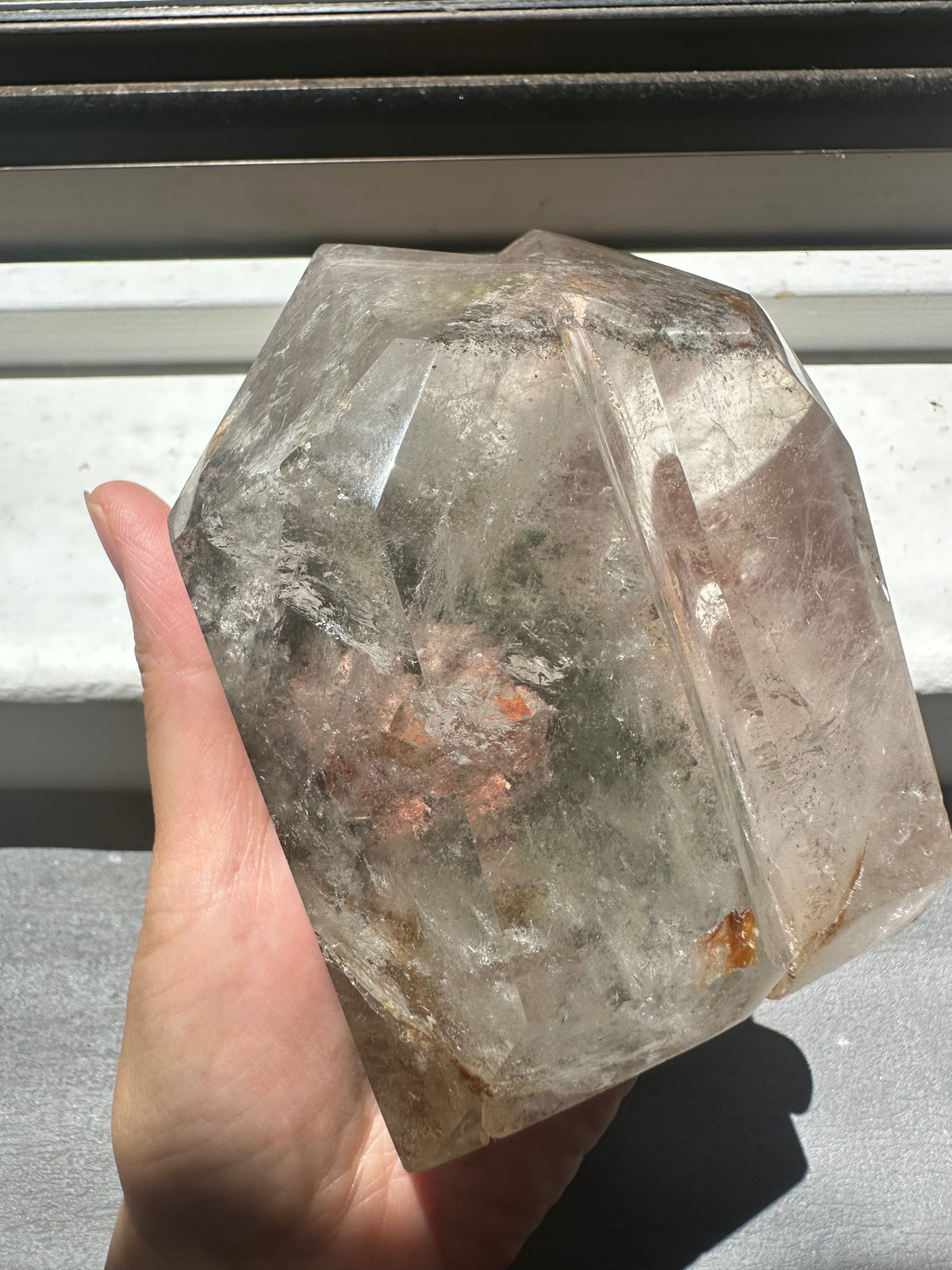 Garden Quartz (Lodolite) Twin Tower – 922g #5 — exact crystal, view 6 of 9
