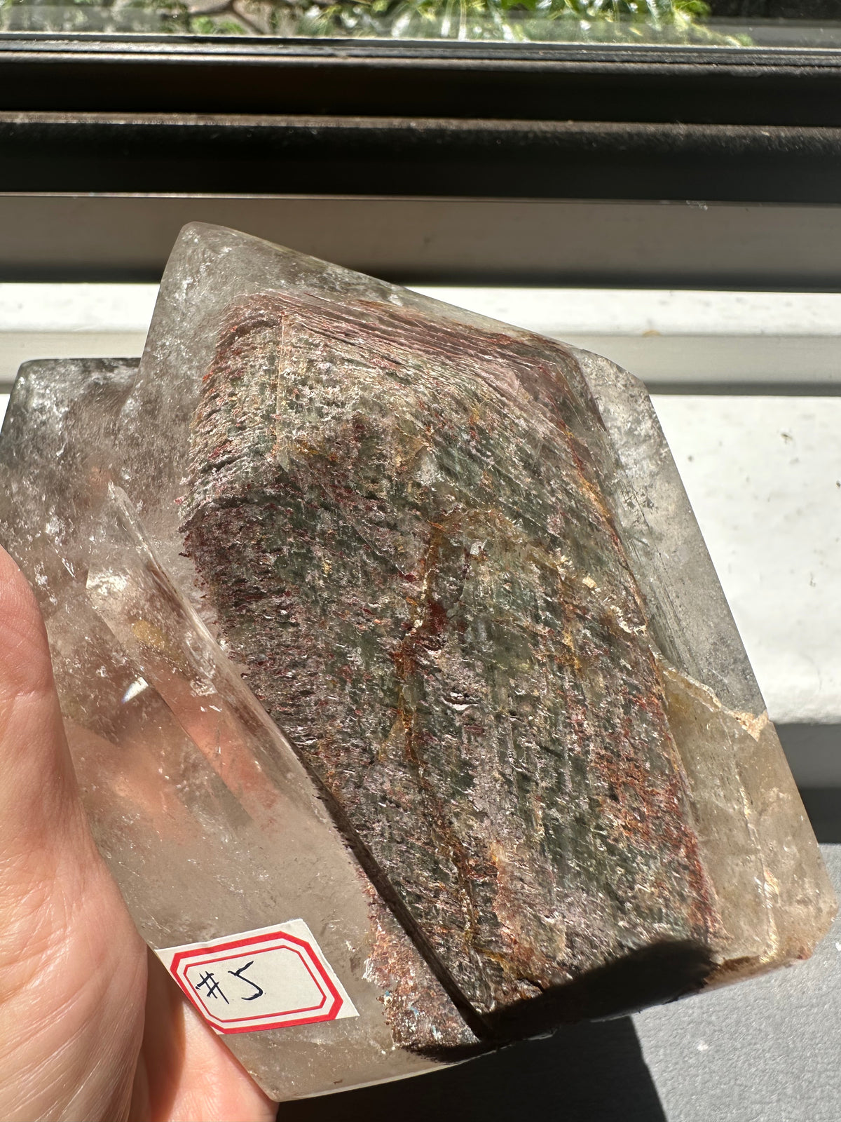 Garden Quartz (Lodolite) Twin Tower – 922g #5 — exact crystal, view 7 of 9