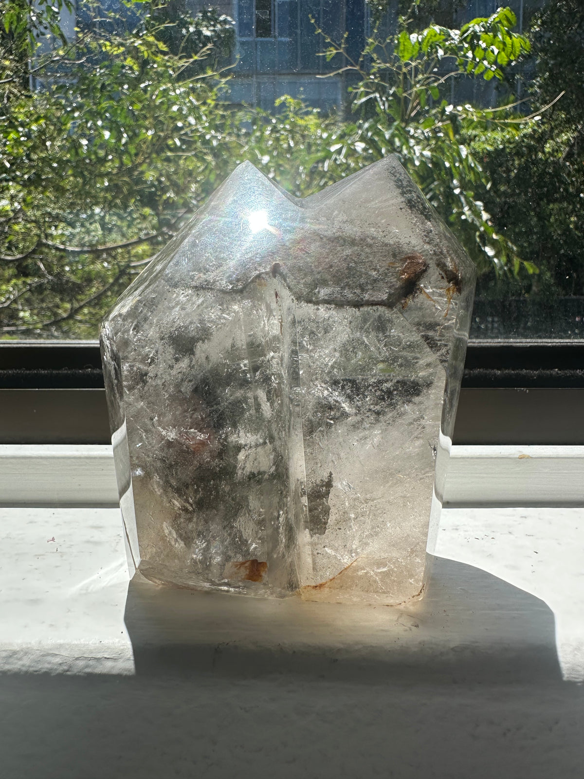 Garden Quartz (Lodolite) Twin Tower – 922g #5 — exact crystal, view 2 of 9