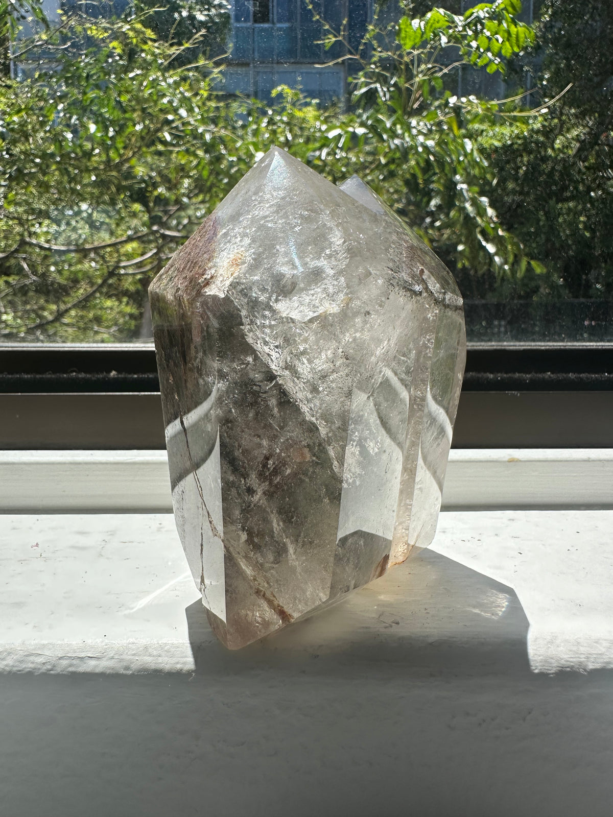 Garden Quartz (Lodolite) Twin Tower – 922g #5 — exact crystal, view 4 of 9