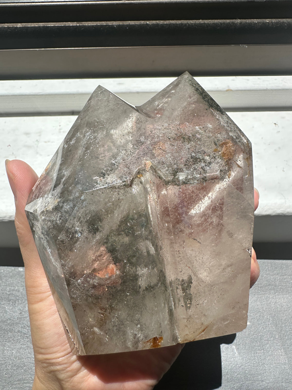 Garden Quartz (Lodolite) Twin Tower – 922g #5 — exact crystal, view 1 of 9
