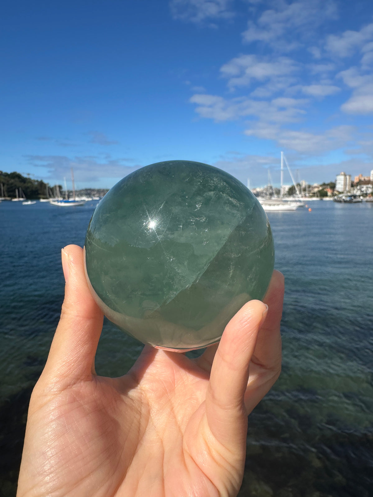 Green Fluorite Sphere with Layered Green Zoning | Exact Piece #2