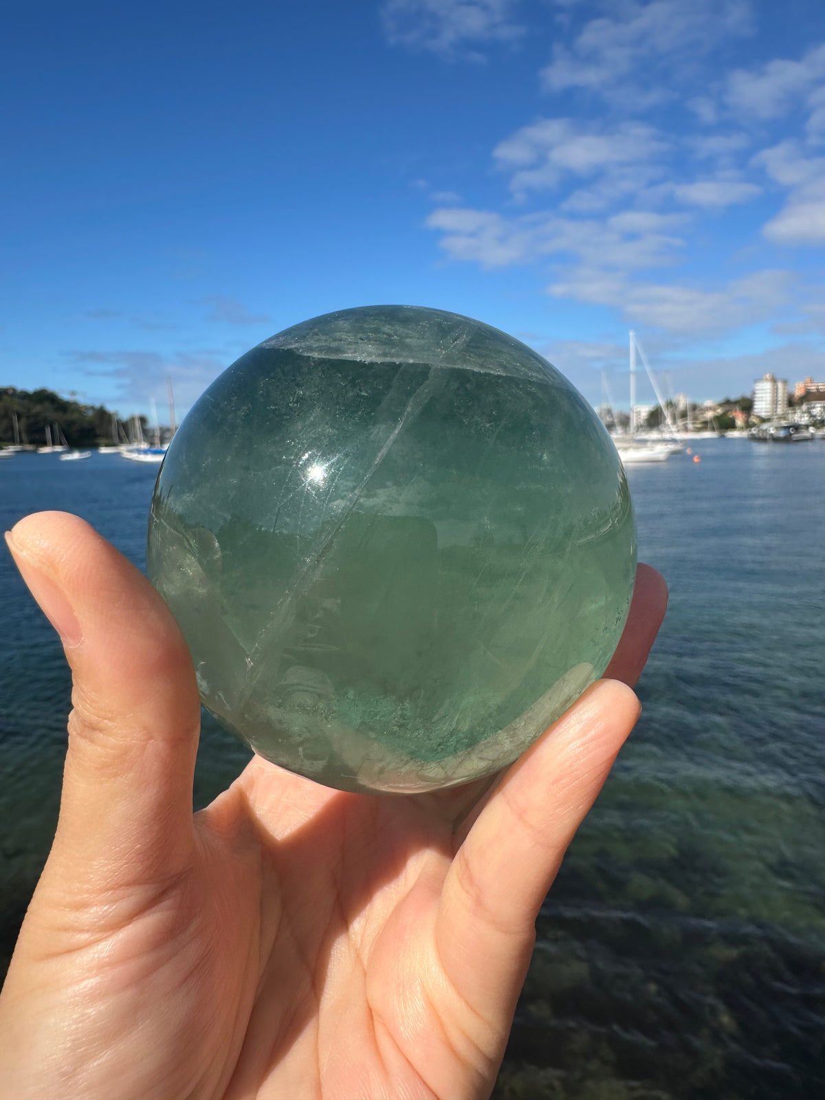 Green Fluorite Sphere with Layered Green Zoning | Exact Piece #2