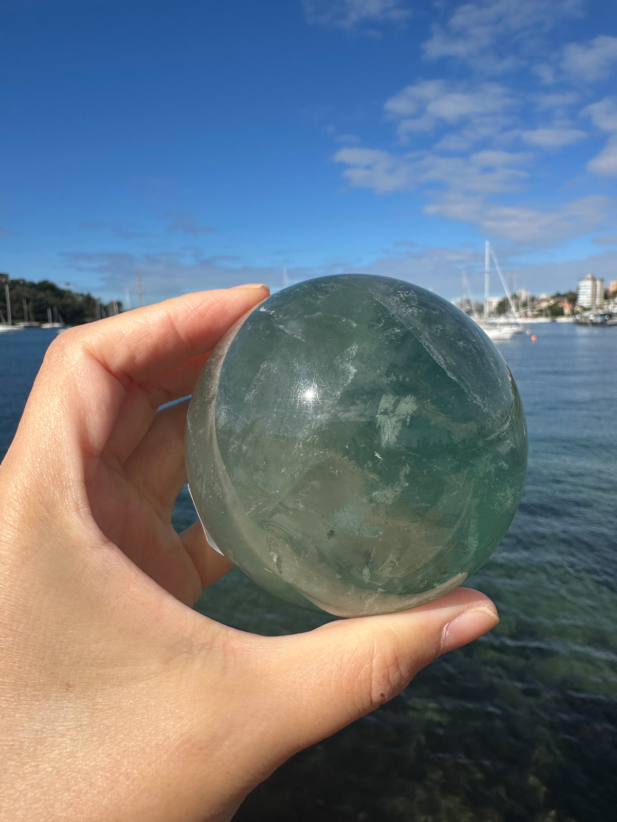 Green Fluorite Sphere with Layered Green Zoning | Exact Piece #2