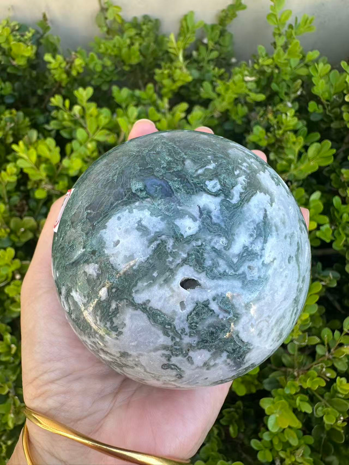 Moss Agate Druzy Sphere with Sparkling Cavity | 712g 8.1cm Exact Piece #8