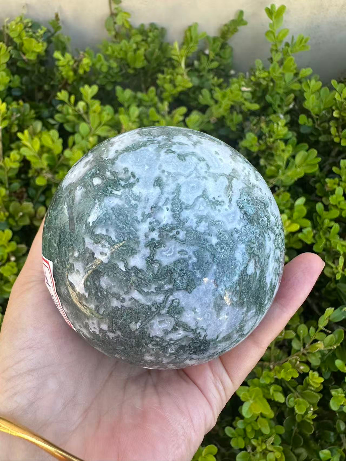 Moss Agate Druzy Sphere with Sparkling Cavity | 712g 8.1cm Exact Piece #8