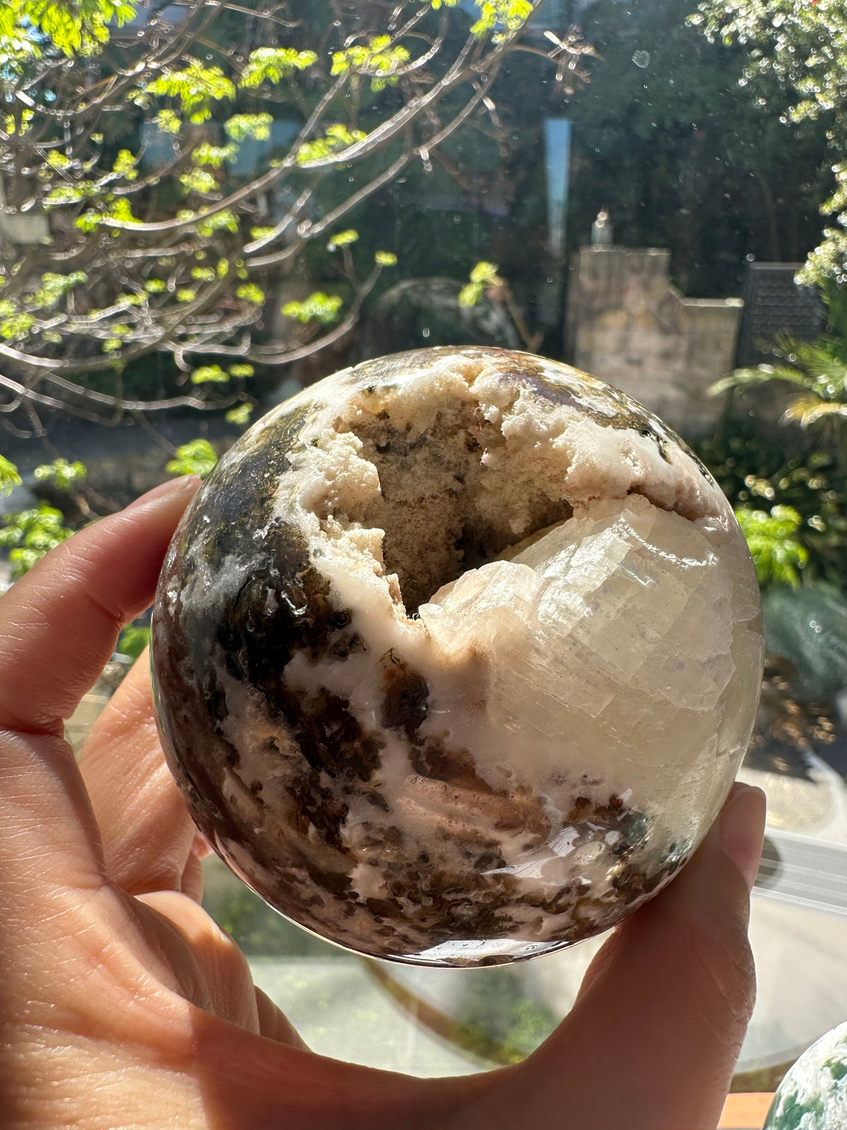 Moss Agate Sphere – Natural Crystal Ball 7–8cm product photo 11