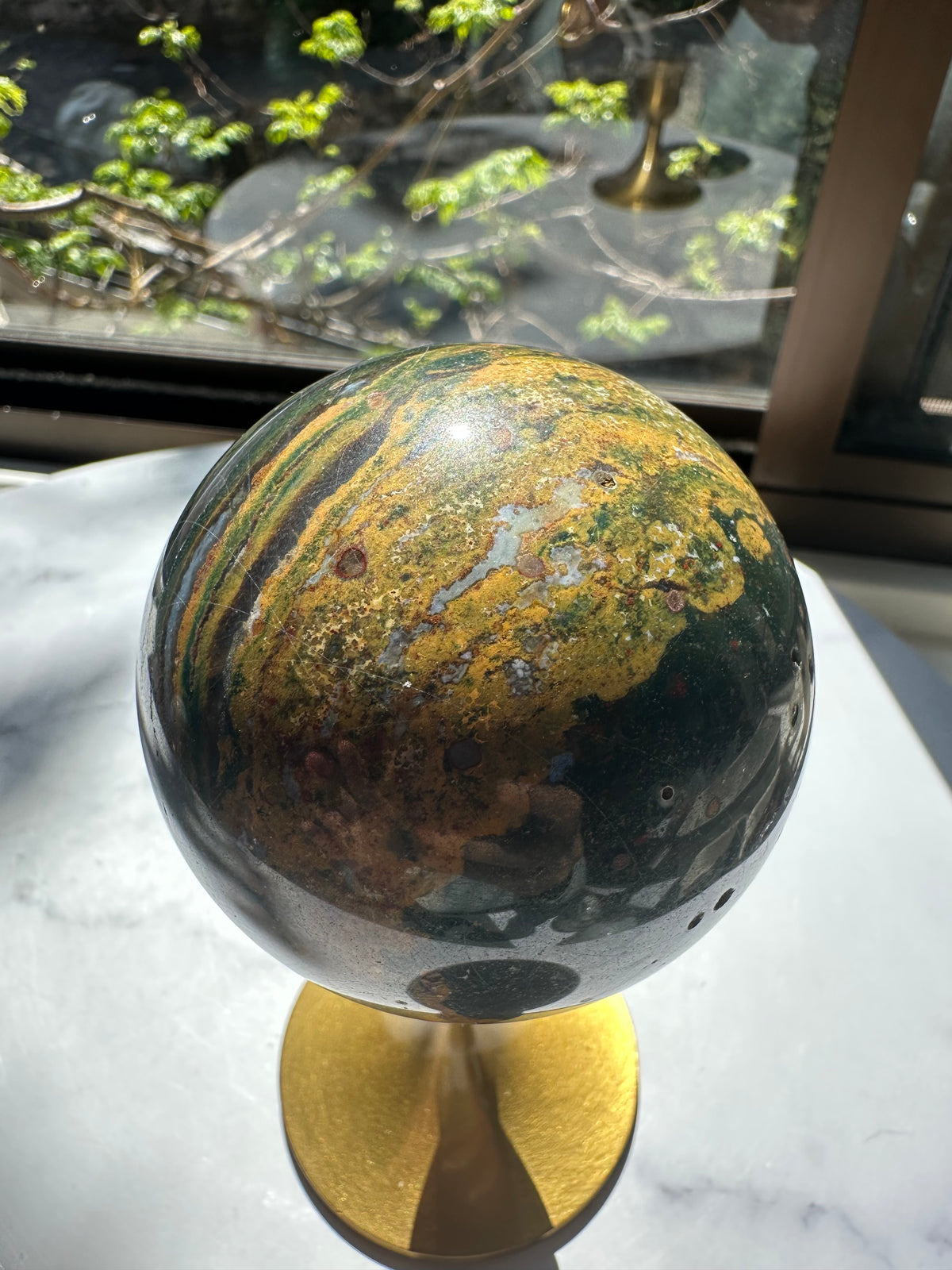 Moss Agate Sphere – Natural Crystal Ball 7–8cm product photo 9