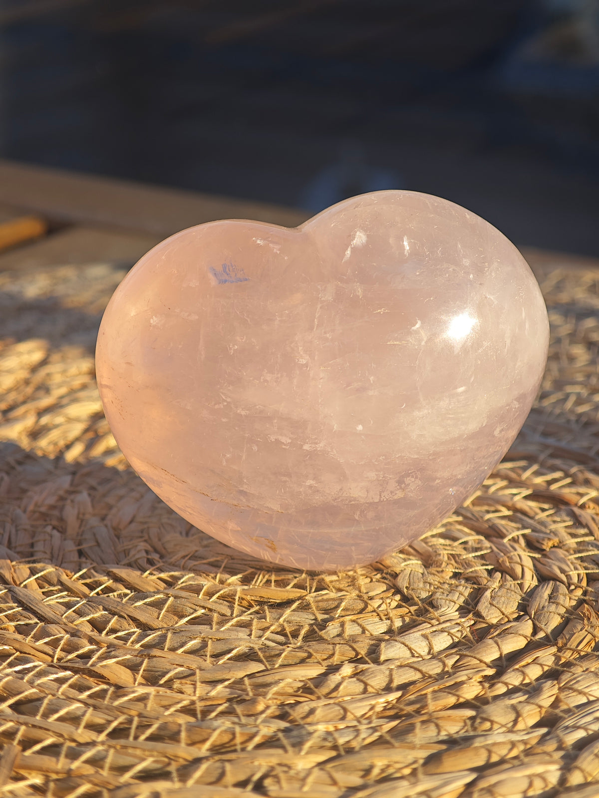 Rose Quartz Puffy Heart | Natural Crystal 200–300g