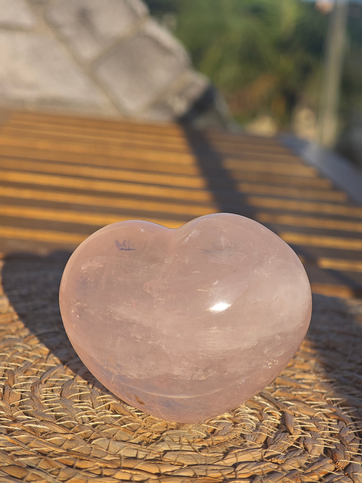Rose Quartz Puffy Heart | Natural Crystal 200–300g