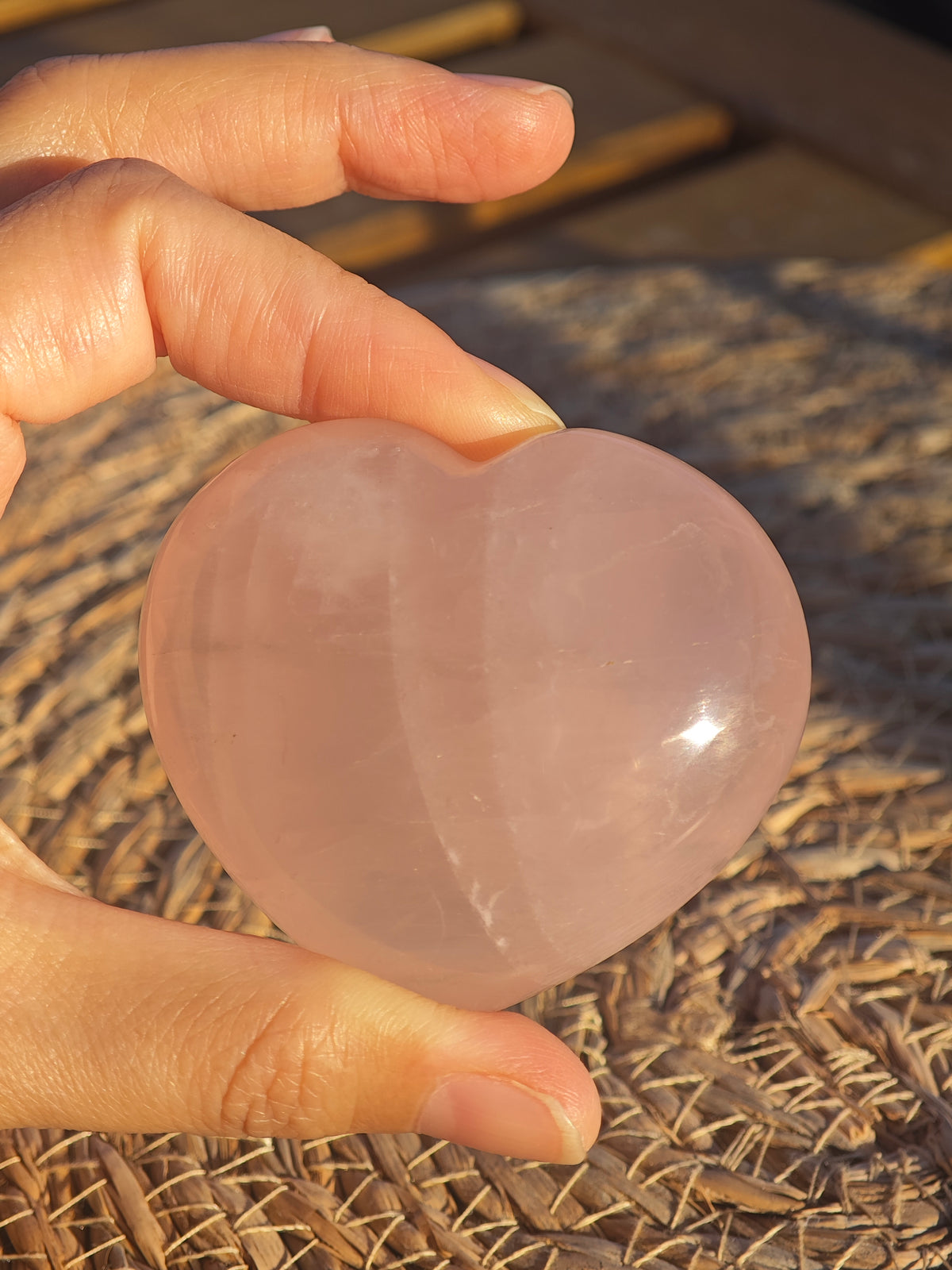 Rose Quartz Puffy Heart | Natural Crystal 200–300g