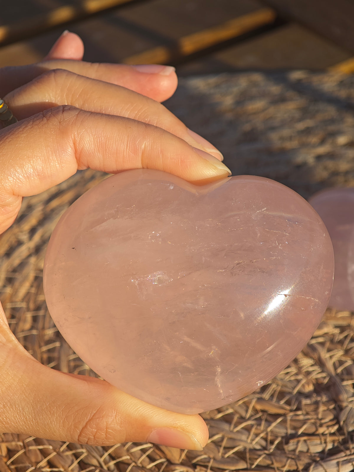 Rose Quartz Puffy Heart | Natural Crystal 200–300g