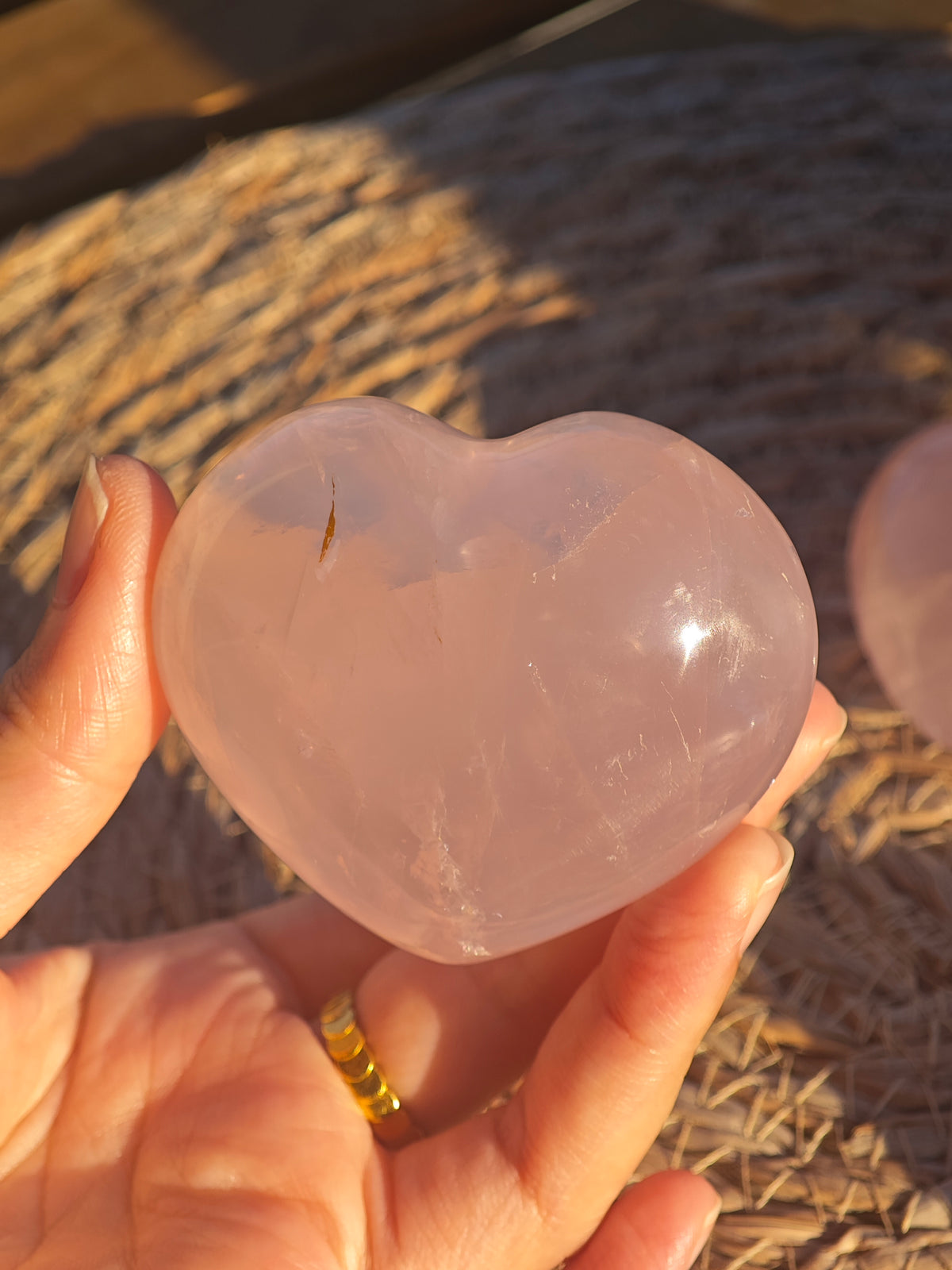 Rose Quartz Puffy Heart | Natural Crystal 200–300g