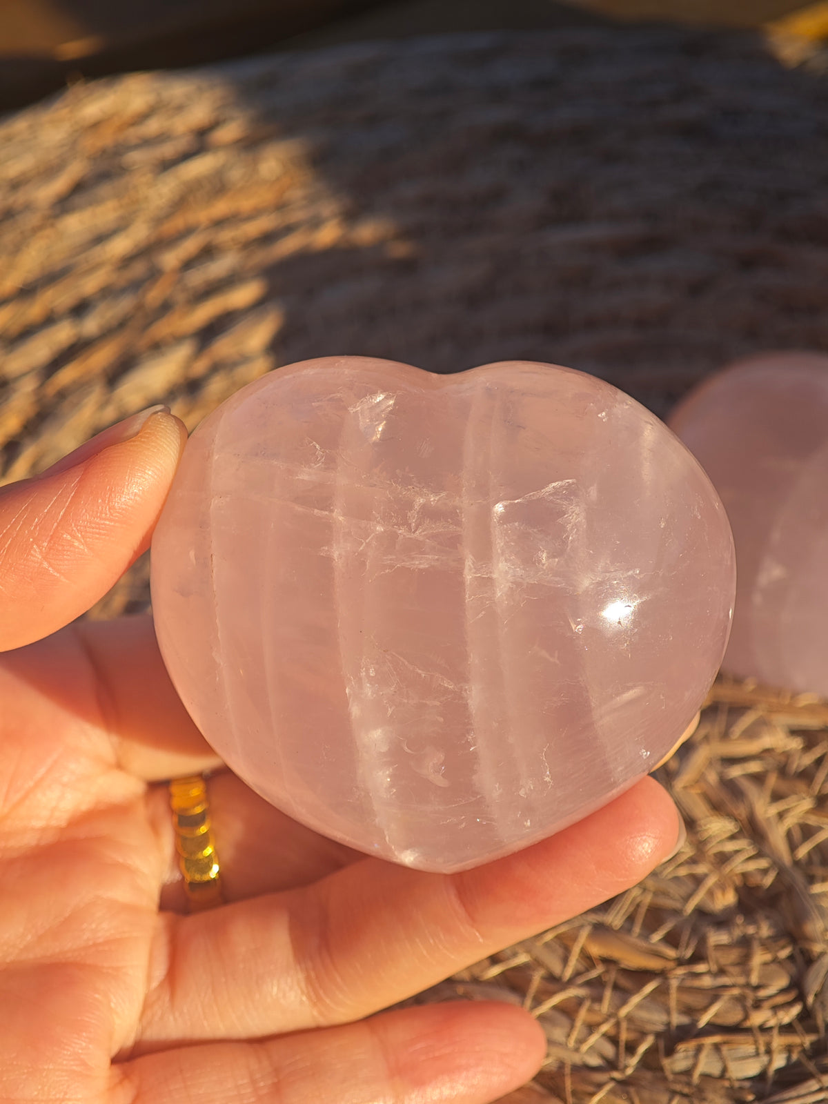 Rose Quartz Puffy Heart | Natural Crystal 200–300g