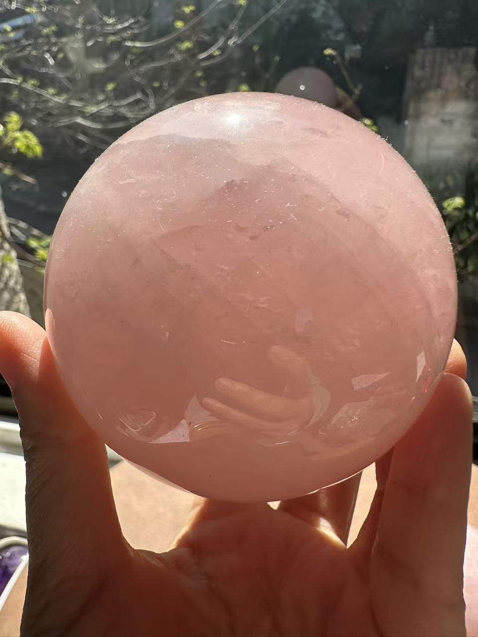 Rose Quartz Sphere – Natural Crystal Ball 7–9cm product photo 3