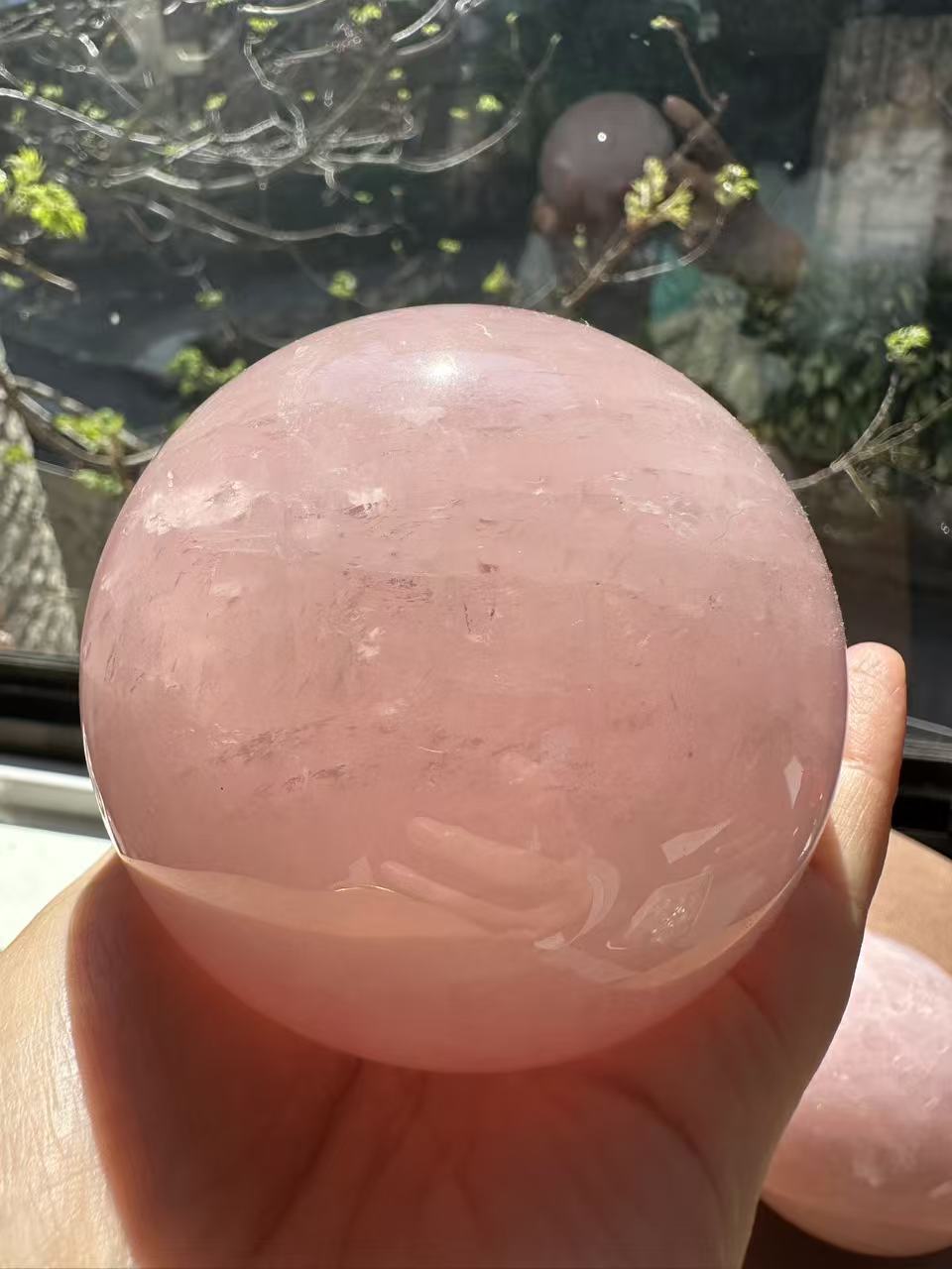 Rose Quartz Sphere – Natural Crystal Ball 7–9cm product photo 2