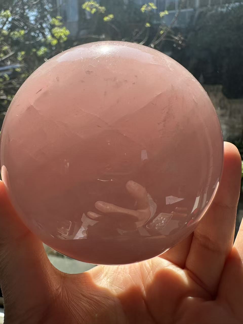 Rose Quartz Sphere – Natural Crystal Ball 7–9cm product photo 7