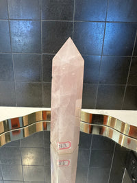 Madagascar Rose Quartz Tower with Soft Pink Colour | 866g 21.5cm Exact Piece #12