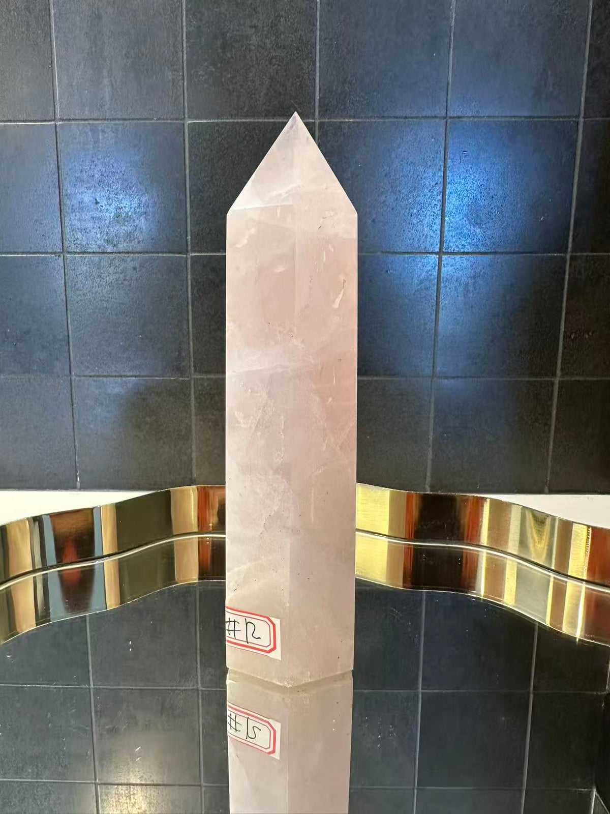 Madagascar Rose Quartz Tower with Soft Pink Colour | 866g 21.5cm Exact Piece #12