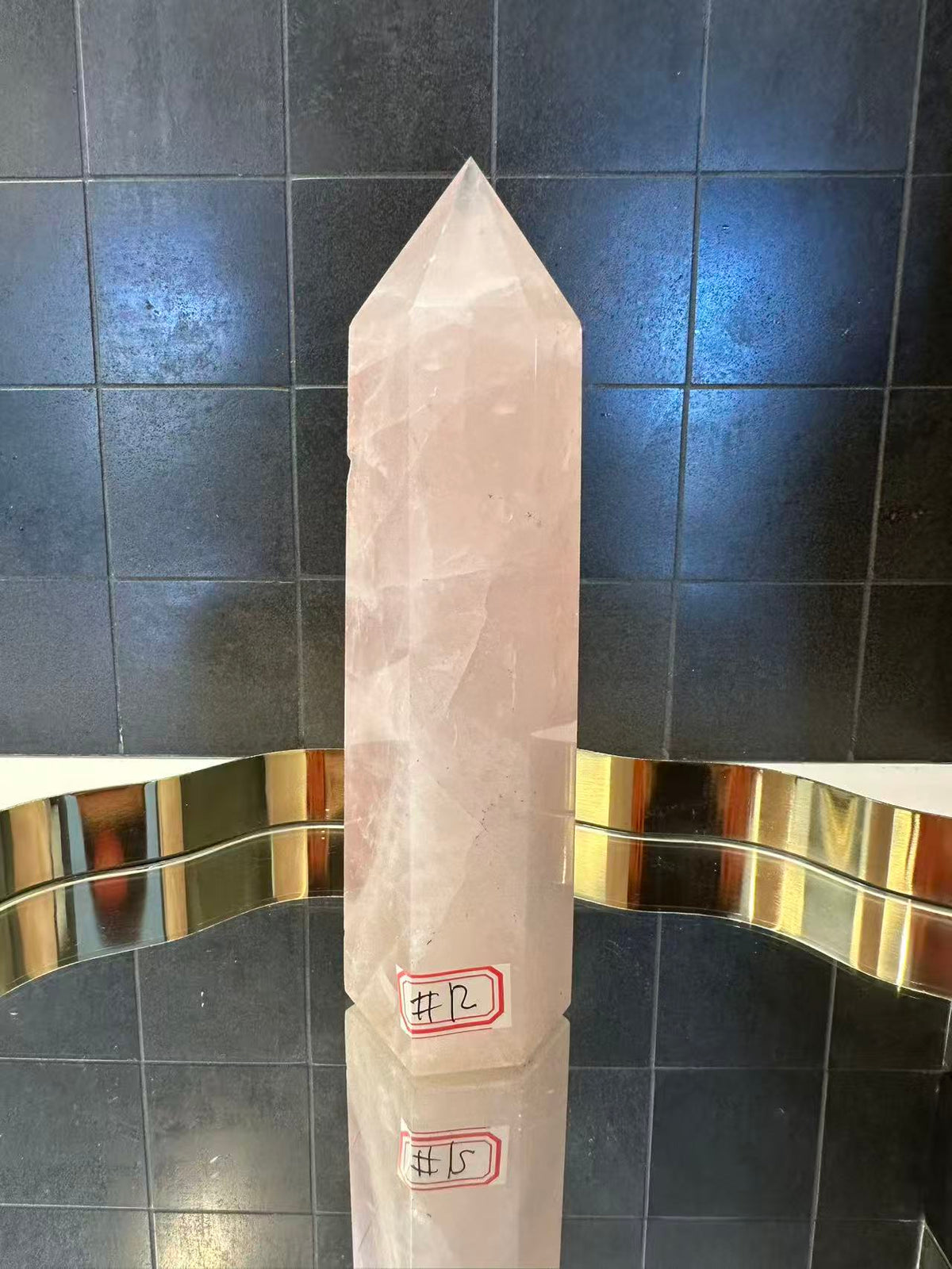 Madagascar Rose Quartz Tower with Soft Pink Colour | 866g 21.5cm Exact Piece #12