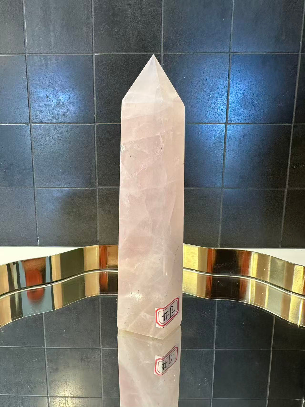 Madagascar Rose Quartz Tower with Soft Pink Colour | 866g 21.5cm Exact Piece #12