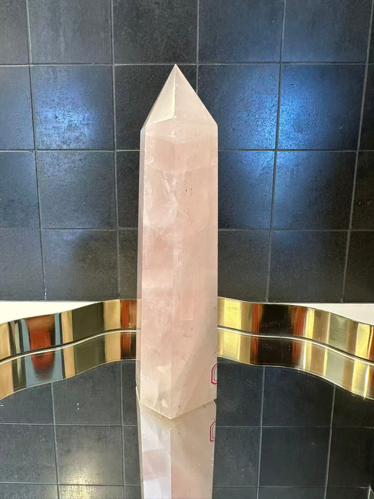 Madagascar Rose Quartz Tower with Soft Pink Colour | 866g 21.5cm Exact Piece #12