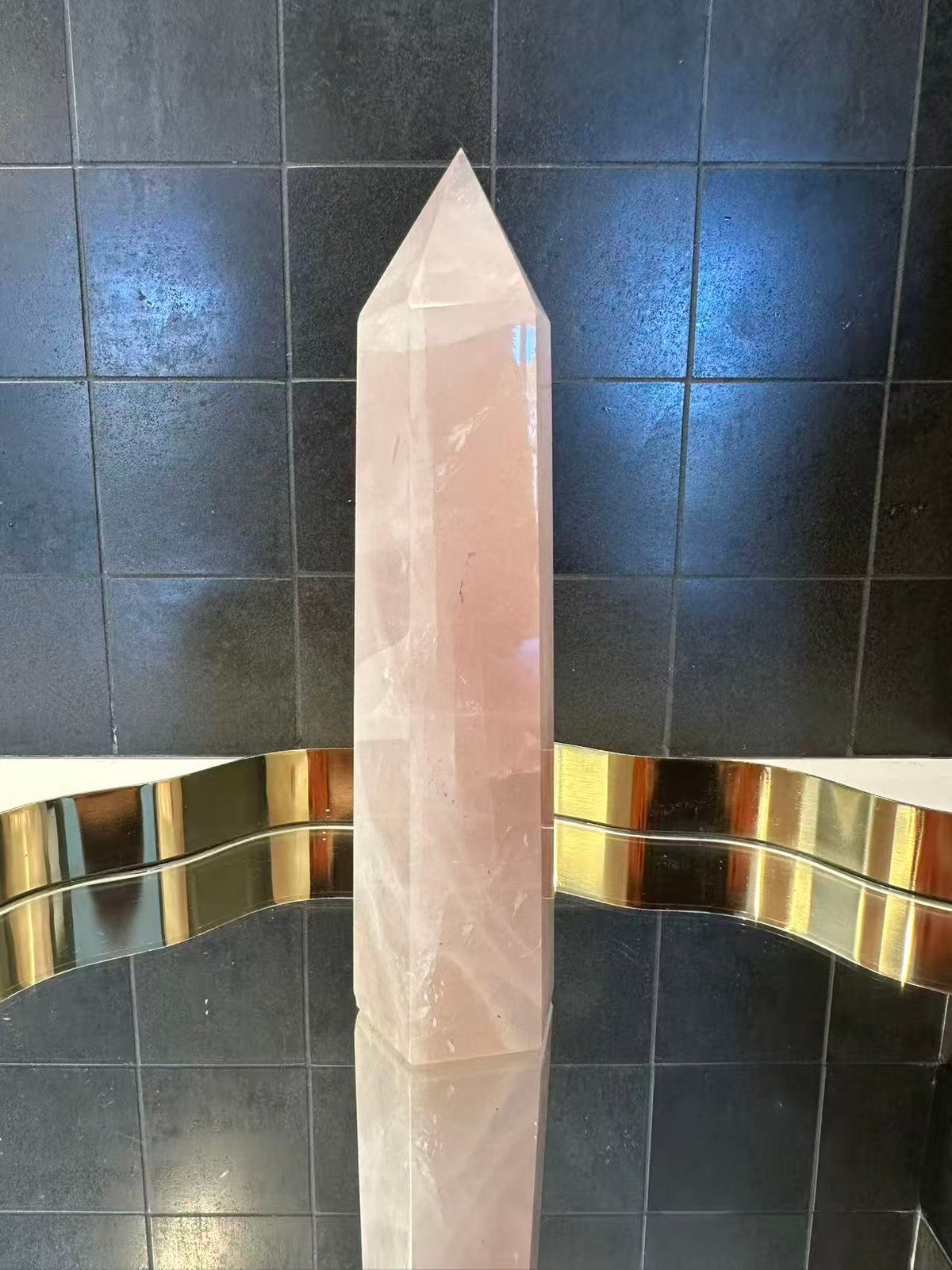 Madagascar Rose Quartz Tower with Soft Pink Colour | 866g 21.5cm Exact Piece #12