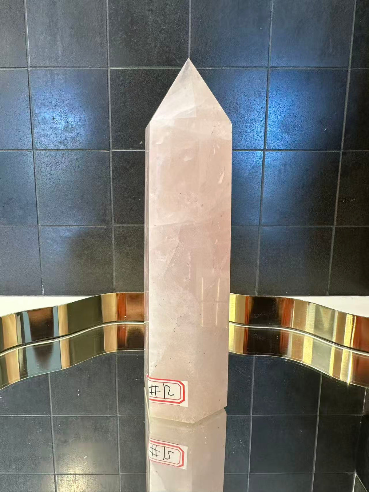 Madagascar Rose Quartz Tower with Soft Pink Colour | 866g 21.5cm Exact Piece #12
