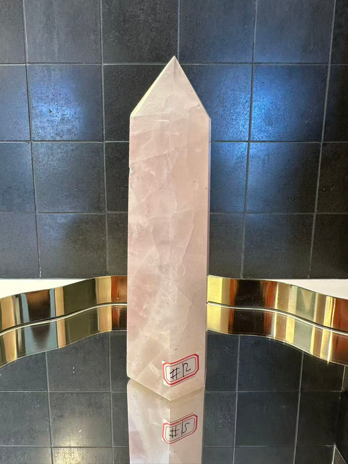 Madagascar Rose Quartz Tower with Soft Pink Colour | 866g 21.5cm Exact Piece #12