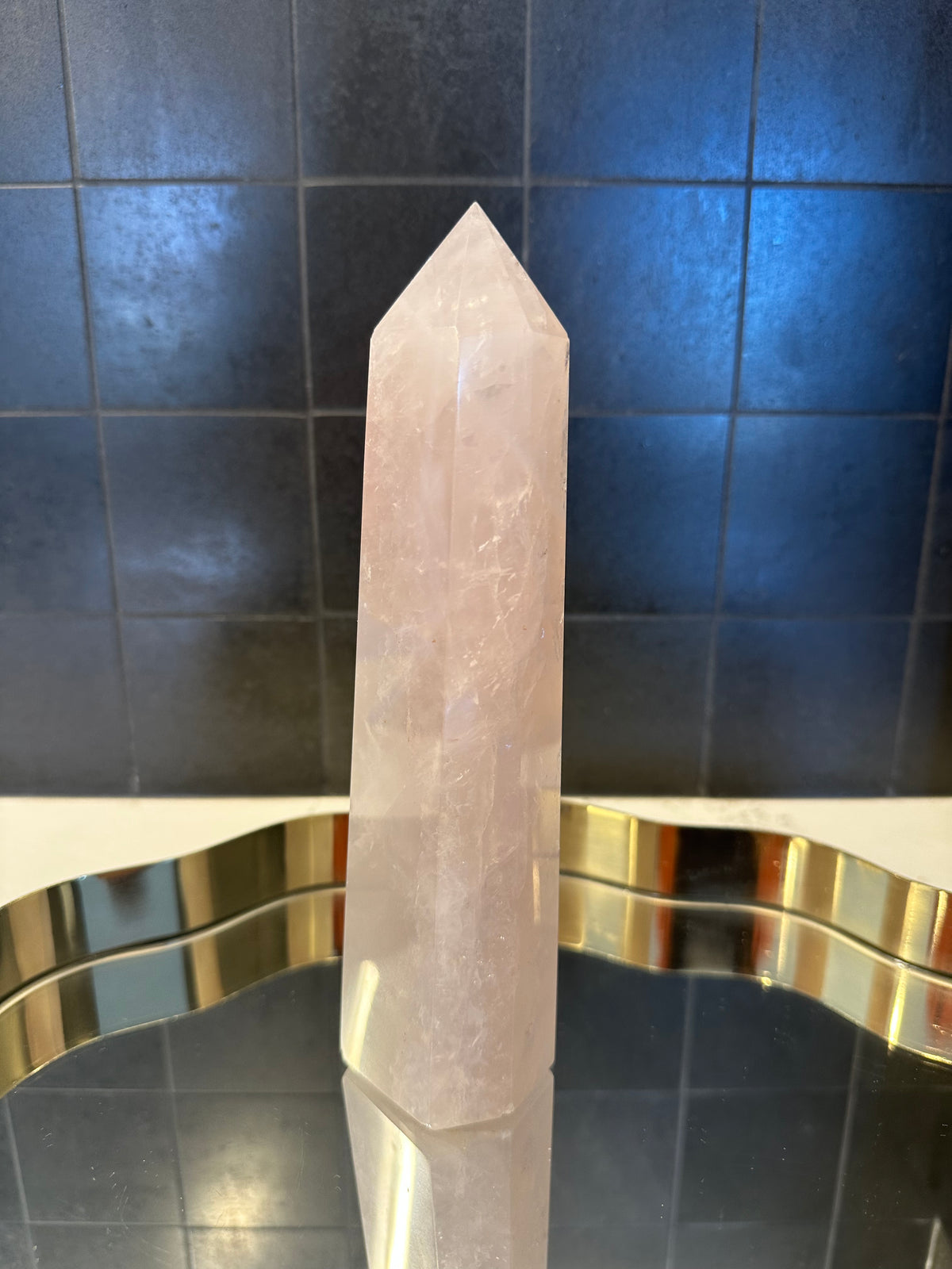 Madagascar Rose Quartz Tower with Soft Pink Colour | 607g 18.5cm Exact Piece #4