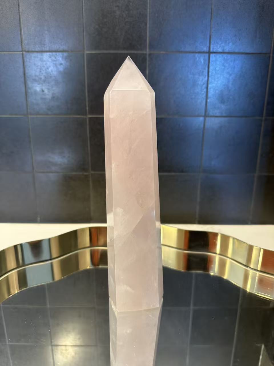 Madagascar Rose Quartz Tower with Soft Pink Colour | 607g 18.5cm Exact Piece #4