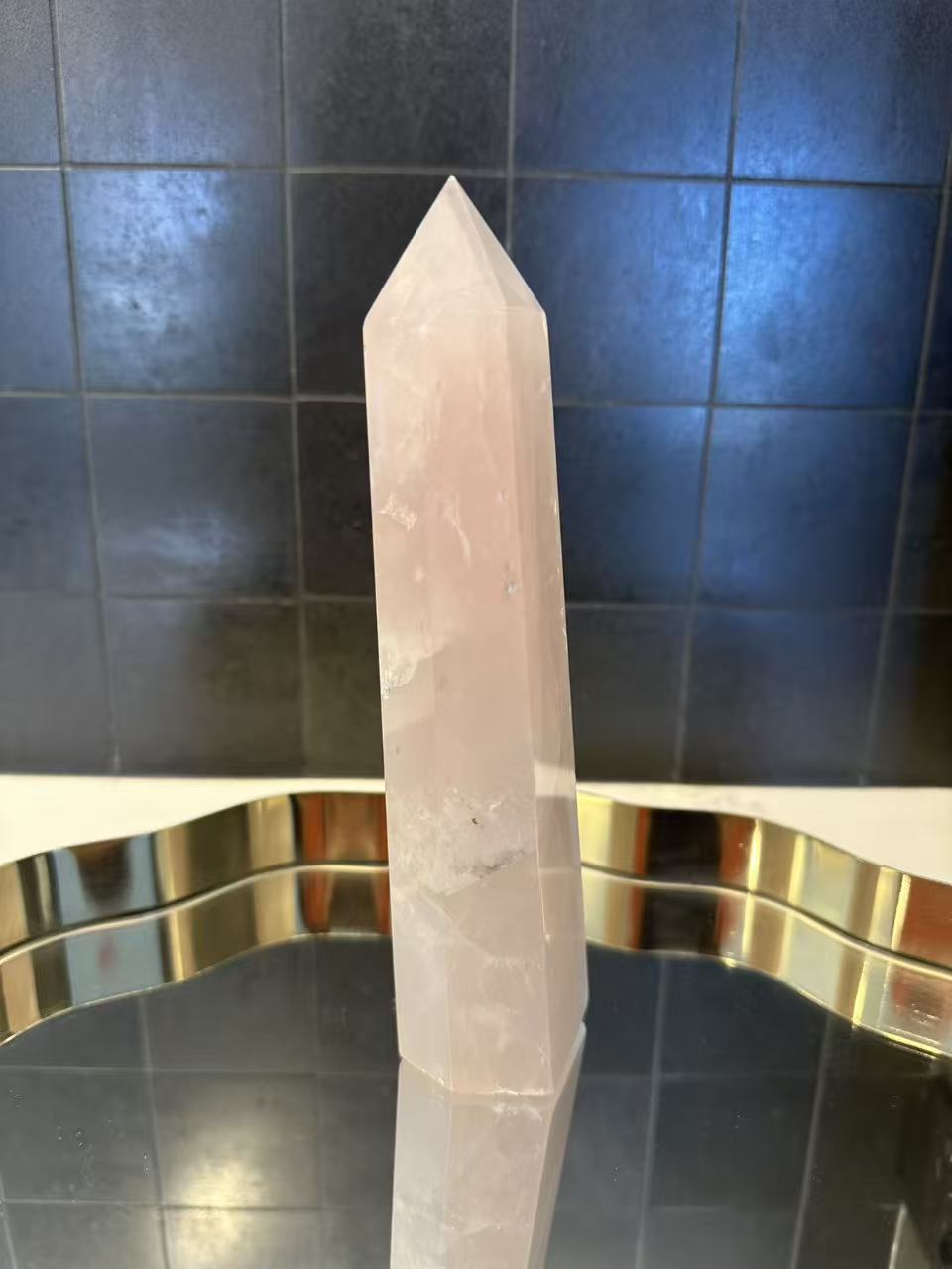 Madagascar Rose Quartz Tower with Soft Pink Colour | 607g 18.5cm Exact Piece #4