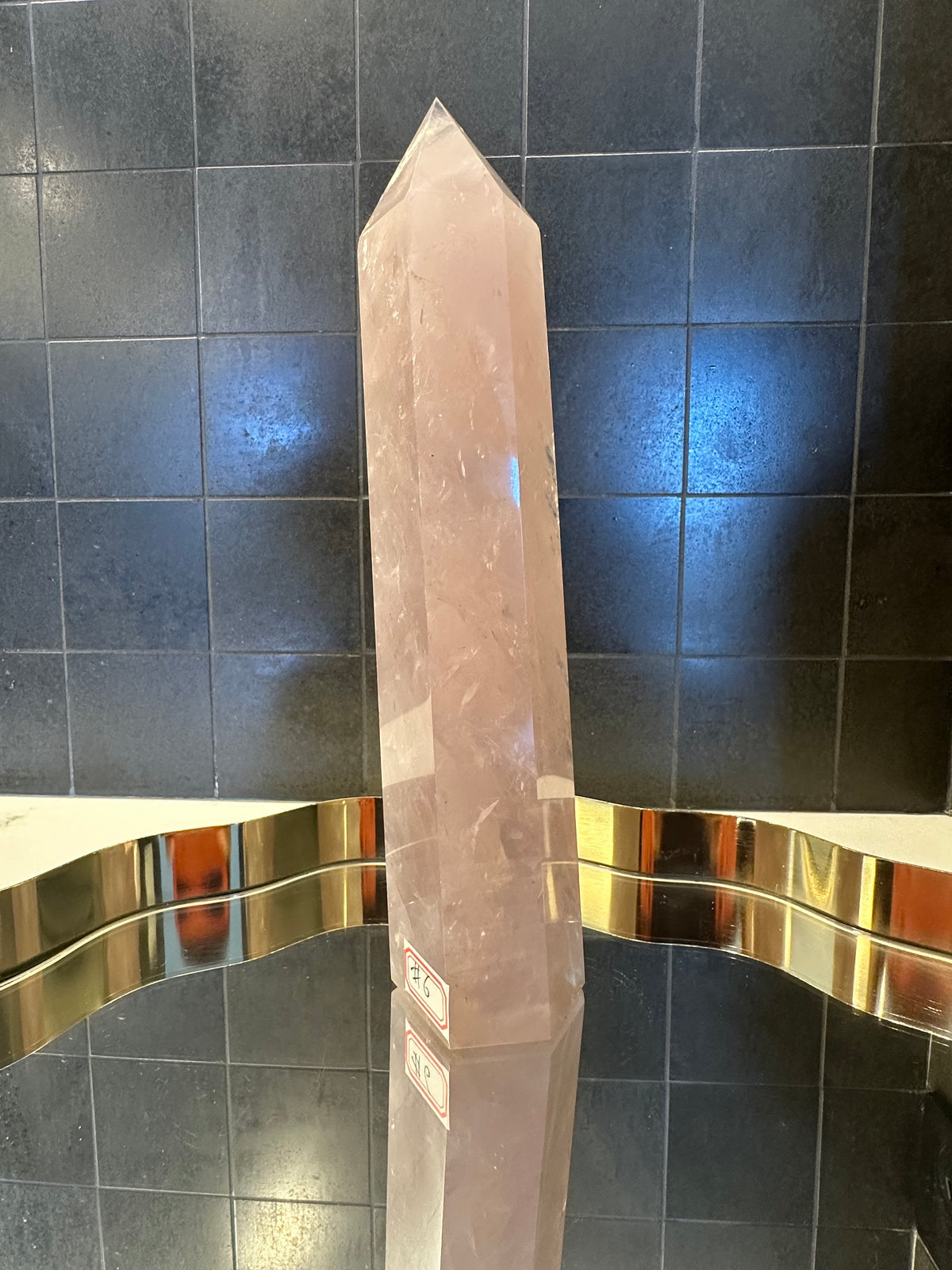 Madagascar Rose Quartz Tower with Soft Pink Colour | 941g 23.5cm Exact Piece #6