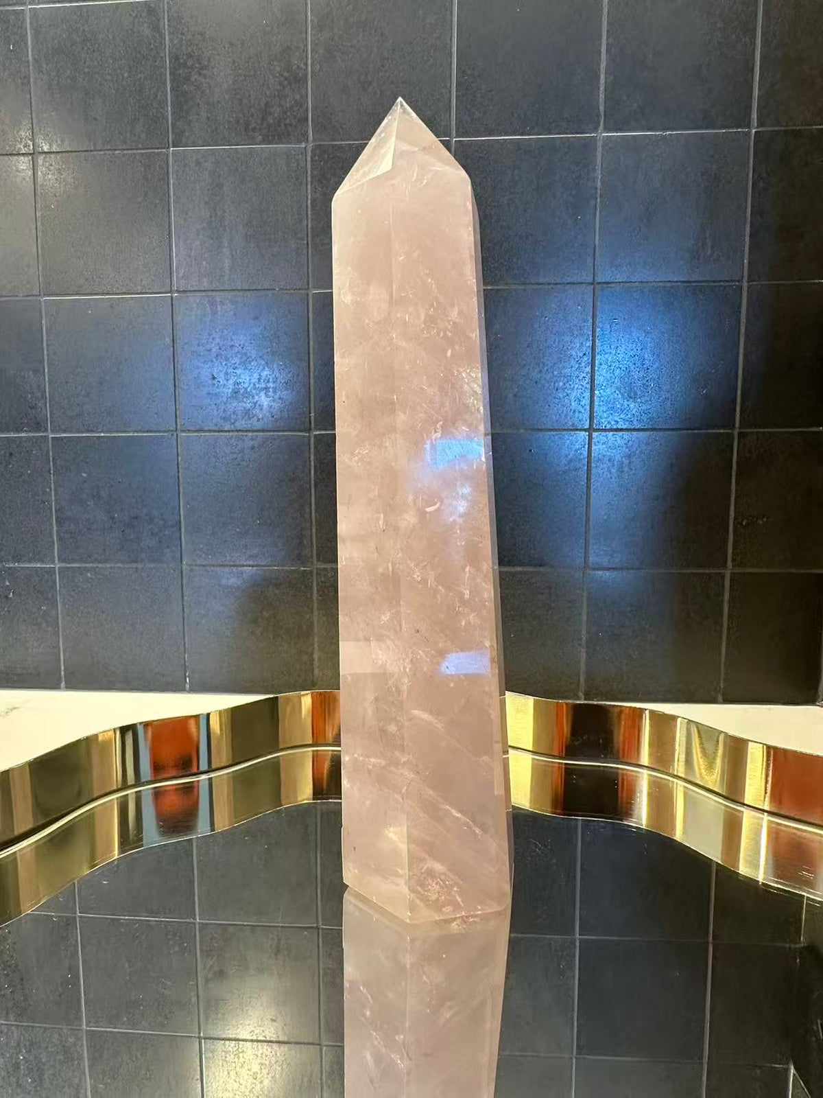 Madagascar Rose Quartz Tower with Soft Pink Colour | 941g 23.5cm Exact Piece #6