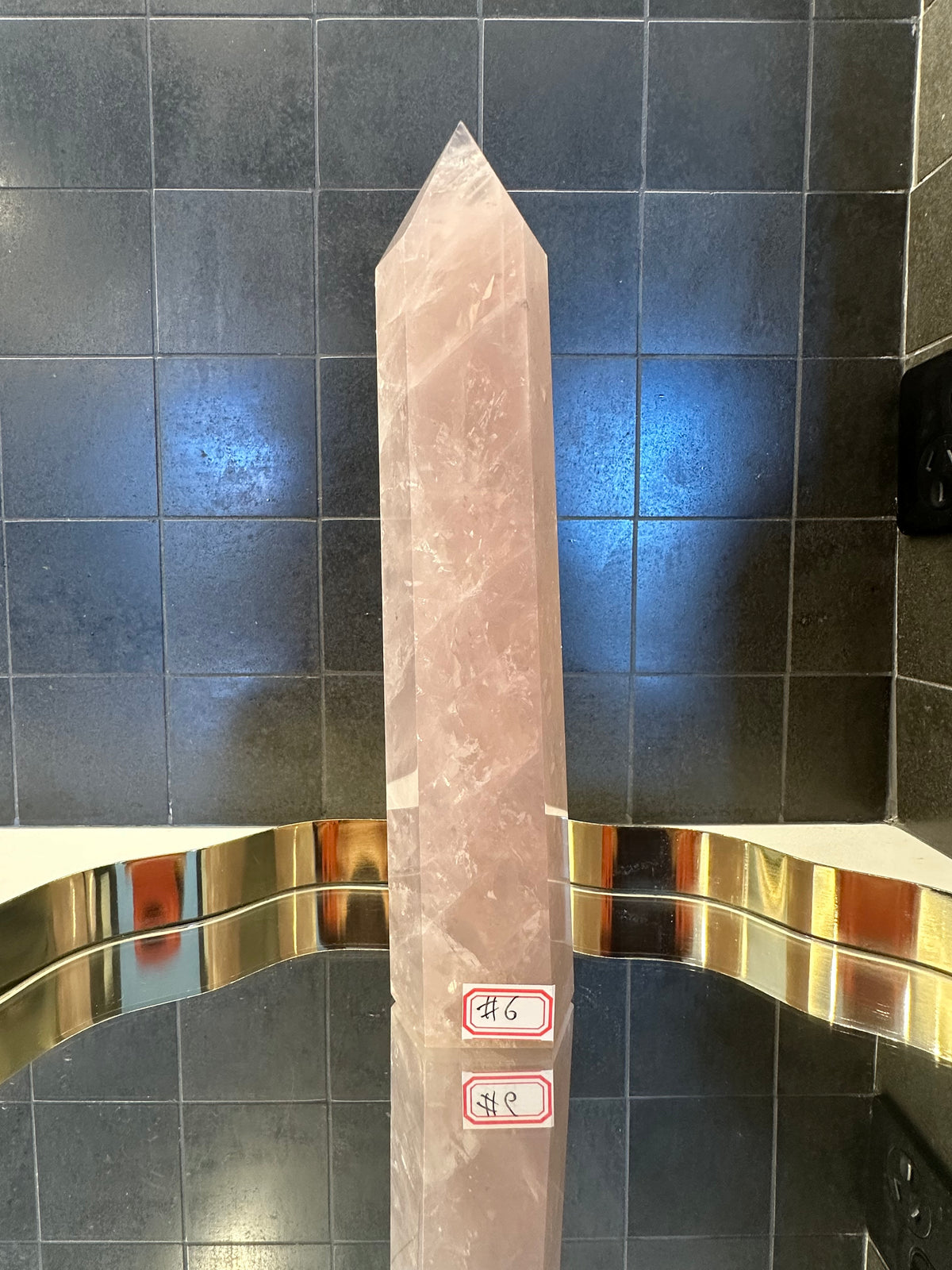 Madagascar Rose Quartz Tower with Soft Pink Colour | 941g 23.5cm Exact Piece #6