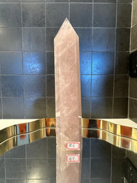Madagascar Rose Quartz Tower with Soft Pink Colour | 941g 23.5cm Exact Piece #6
