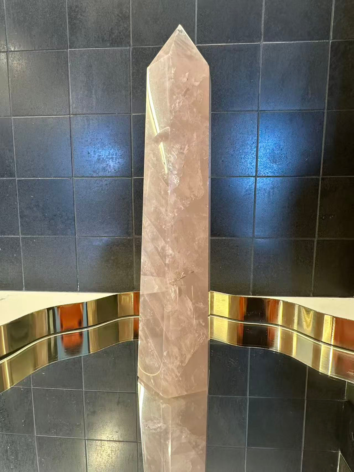 Madagascar Rose Quartz Tower with Soft Pink Colour | 941g 23.5cm Exact Piece #6