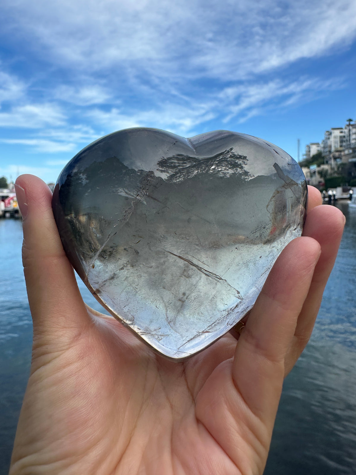 Large Smoky Quartz Heart – Natural Polished Crystal product photo 1
