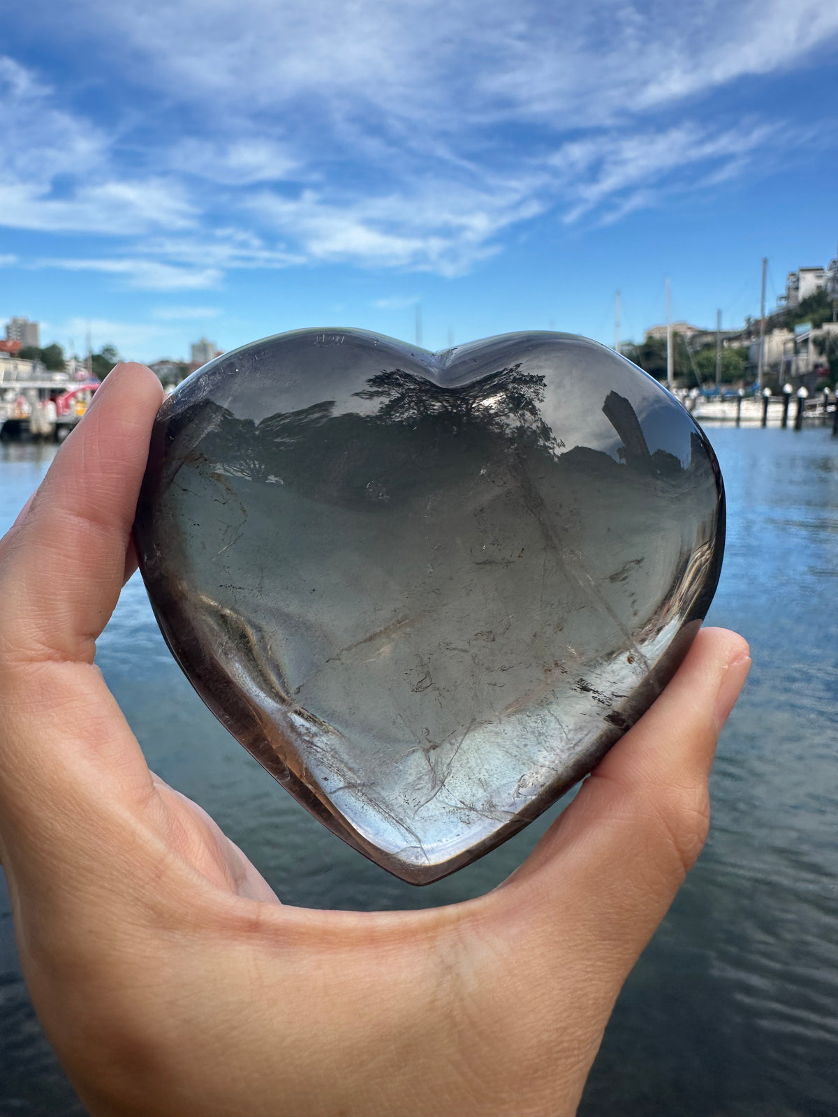 Large Smoky Quartz Heart – Natural Polished Crystal product photo 3