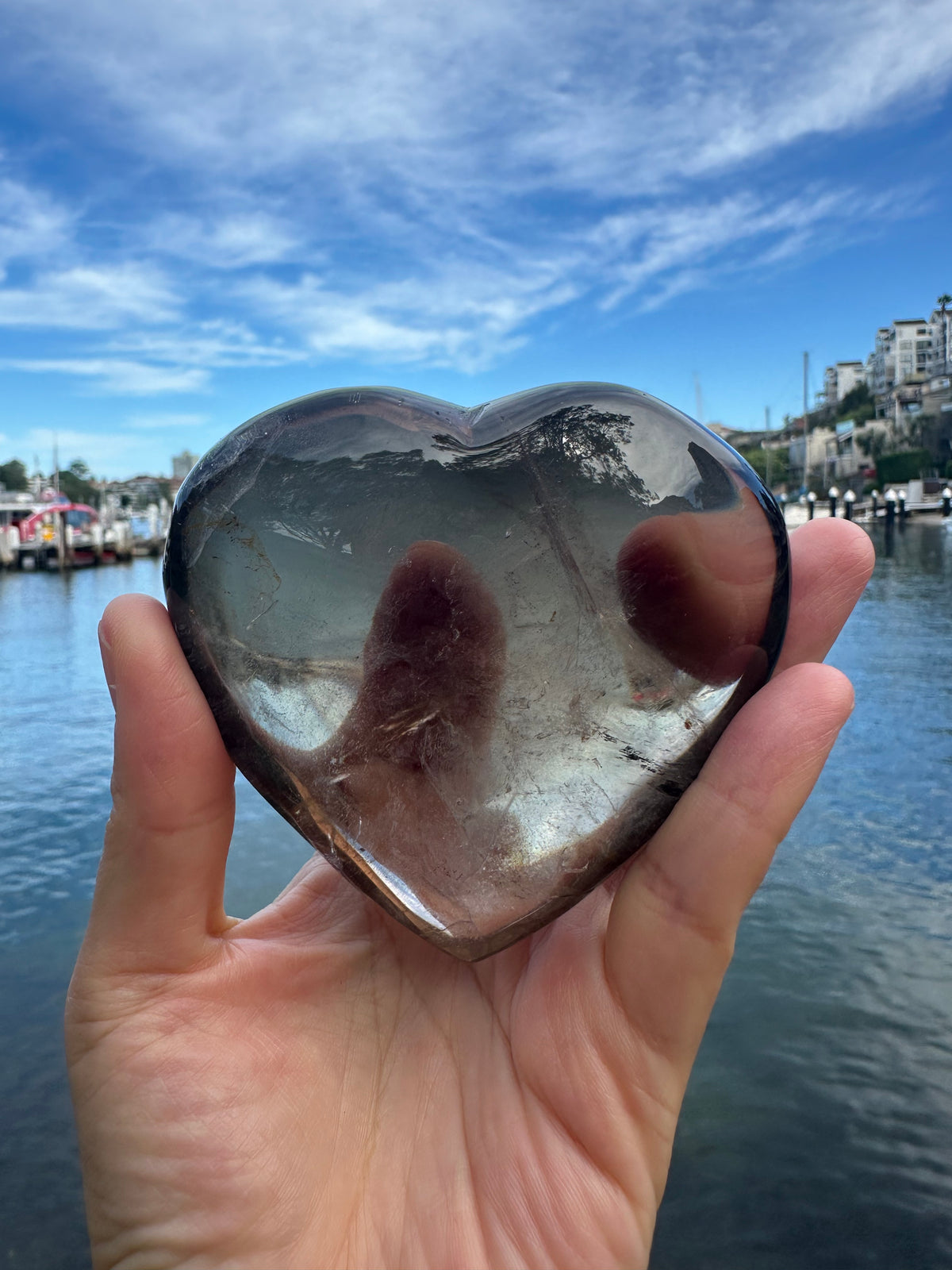 Large Smoky Quartz Heart – Natural Polished Crystal product photo 6