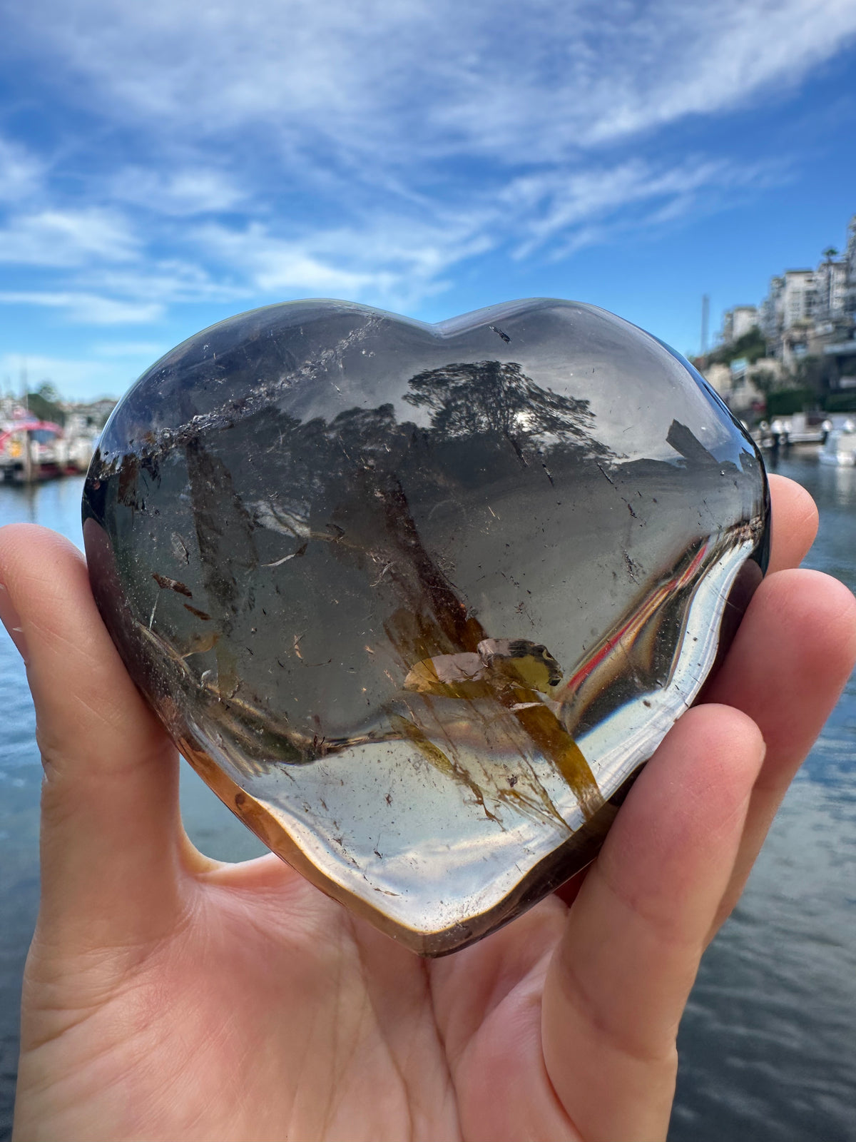 Large Smoky Quartz Heart – Natural Polished Crystal product photo 8
