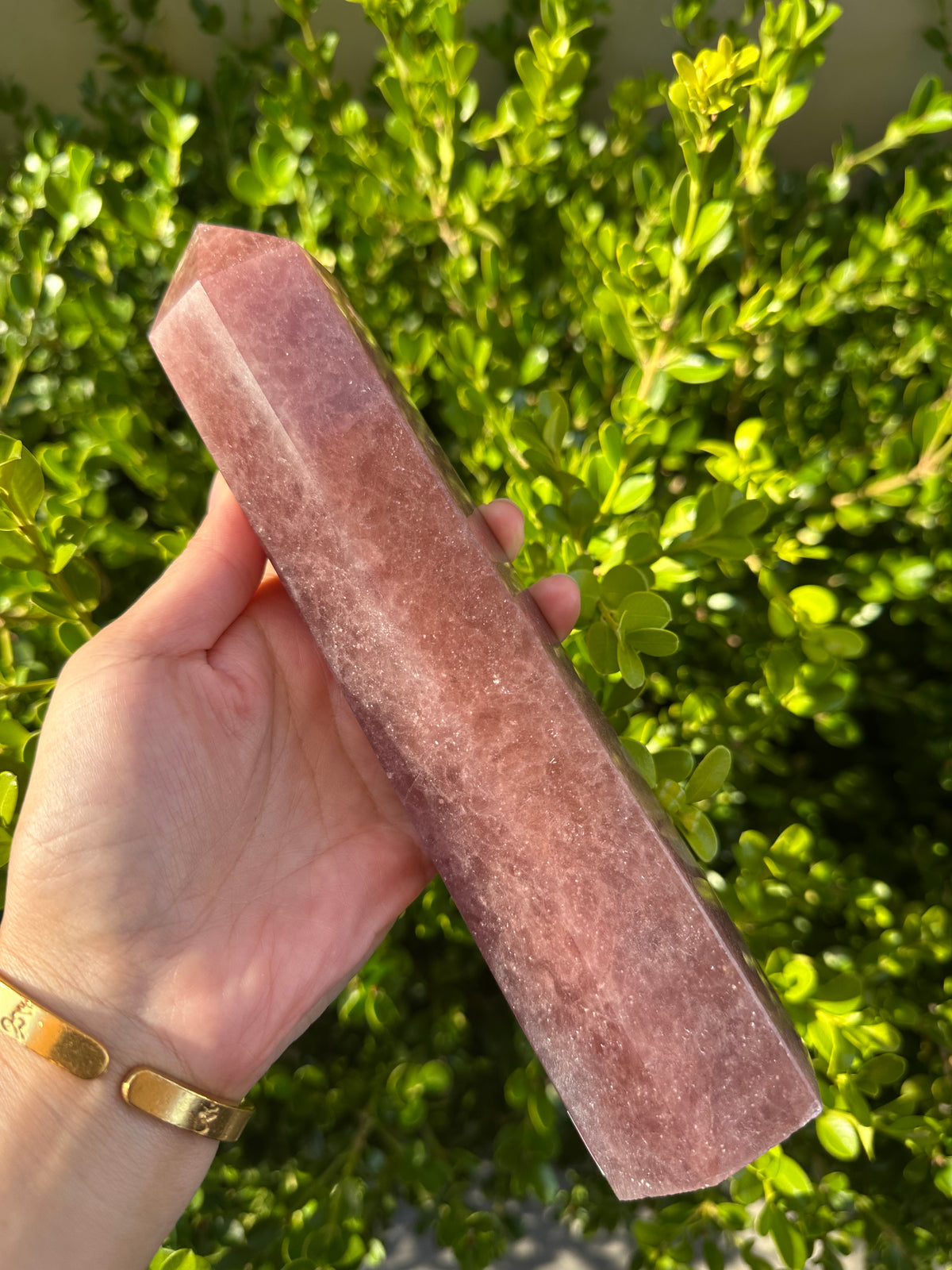 Strawberry Quartz Tower with Pink-Red Inclusions | 836g 22cm Exact Piece #5