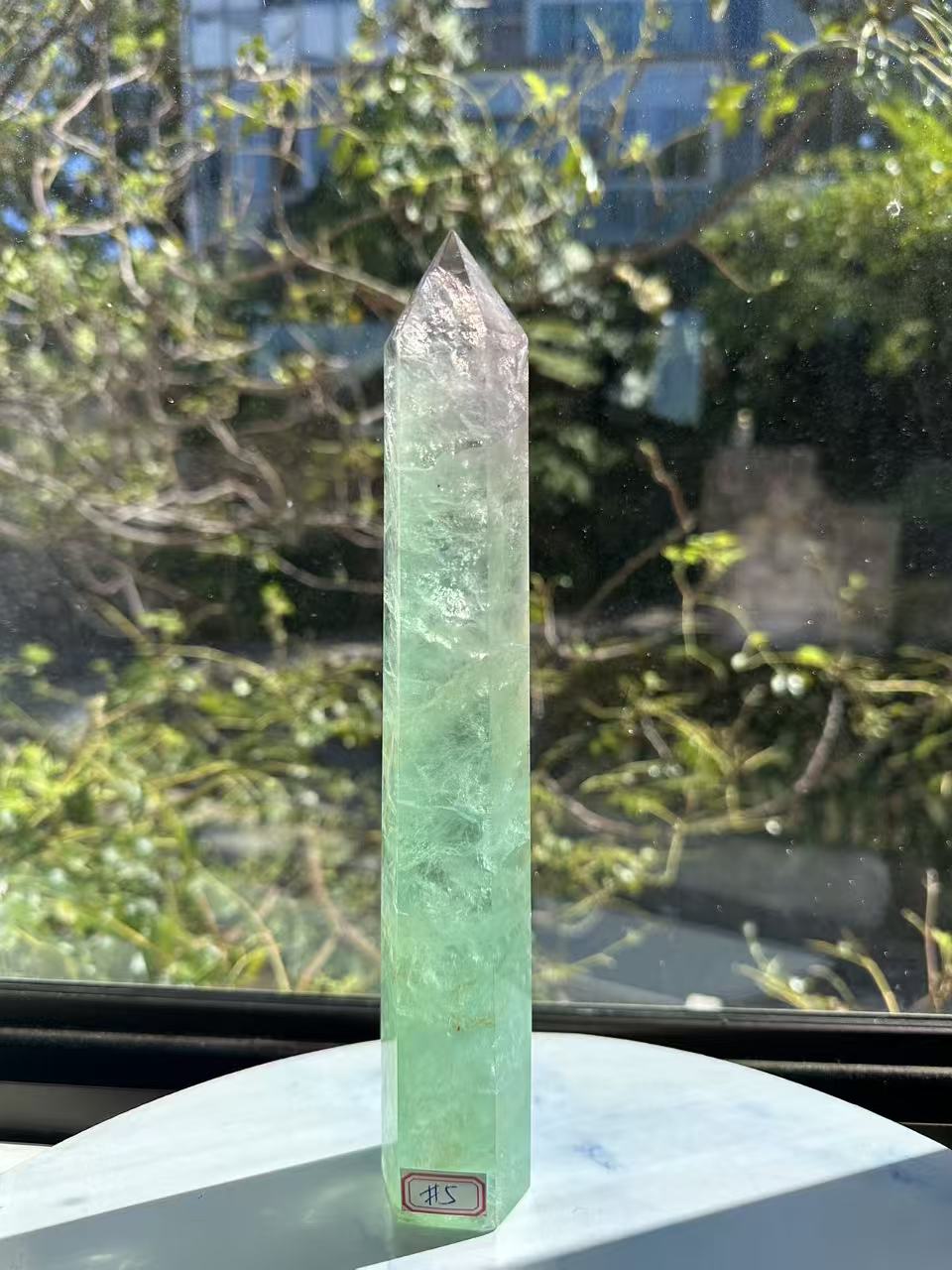 Watermelon Fluorite Tower – 870g, Green + Pink #5 — exact crystal, view 5 of 11