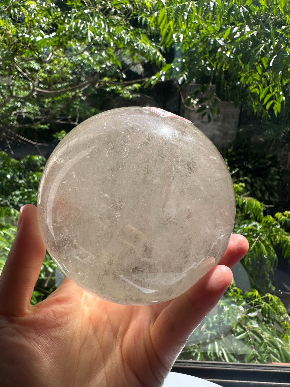 Exact light smoky quartz sphere #5 with rainbow, 1.49kg – view 4