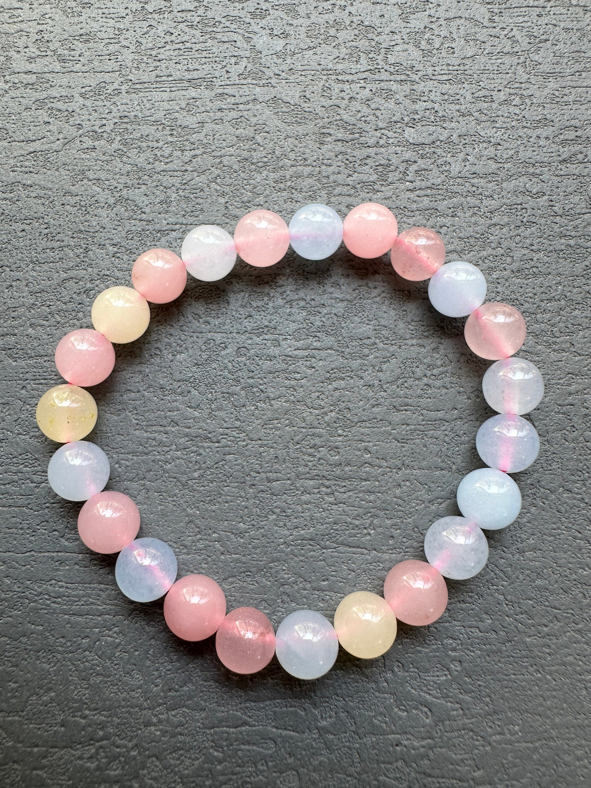 Morganite Bracelet | Natural 7mm Pastel Beads