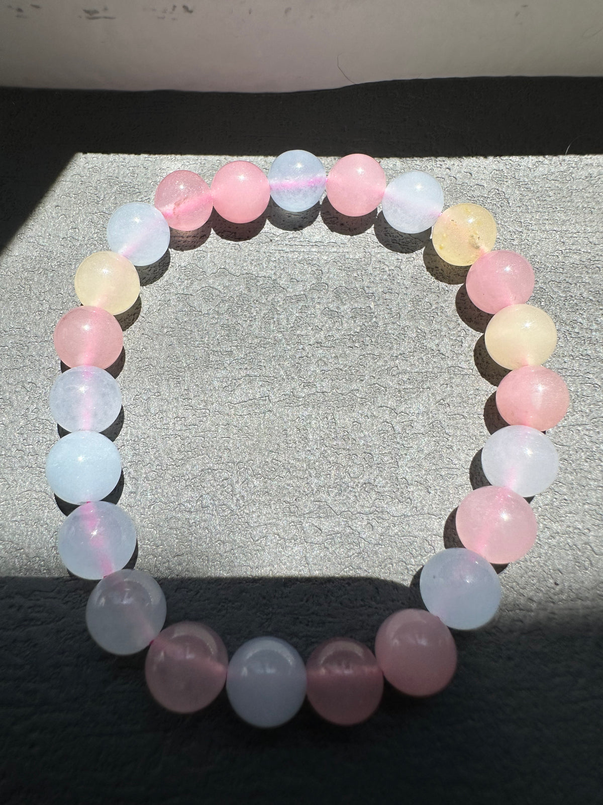 Morganite Bracelet | Natural 7mm Pastel Beads