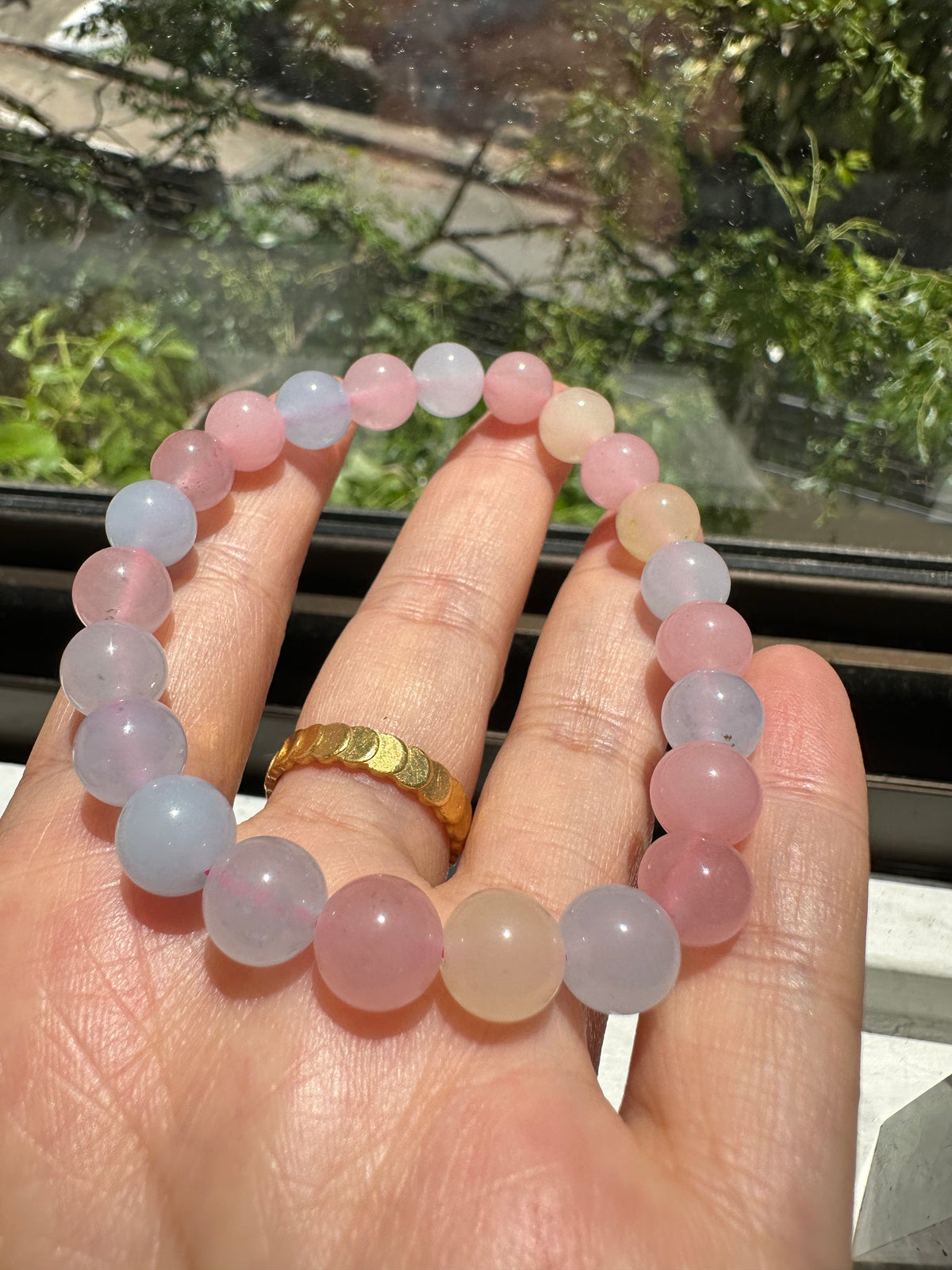 Morganite Bracelet | Natural 7mm Pastel Beads