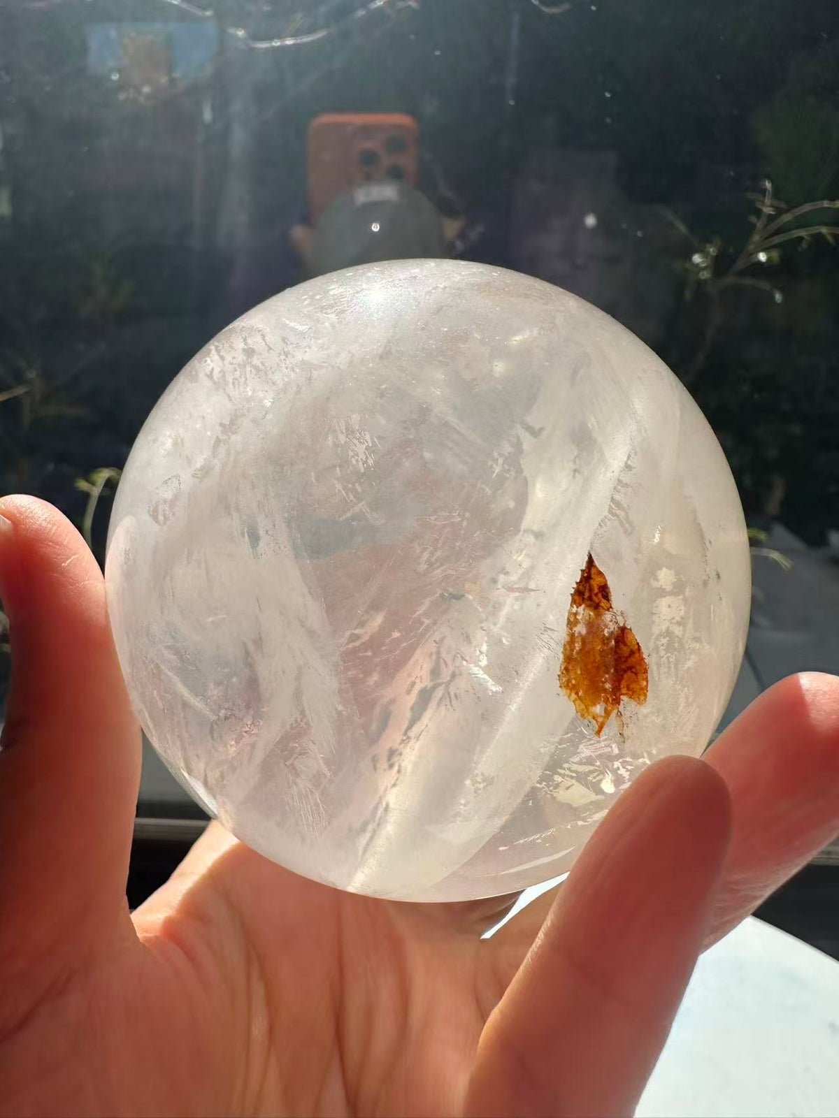 Madagascar Clear Quartz Sphere with Rainbows & Stand | 666g 7.8cm Exact Piece #3