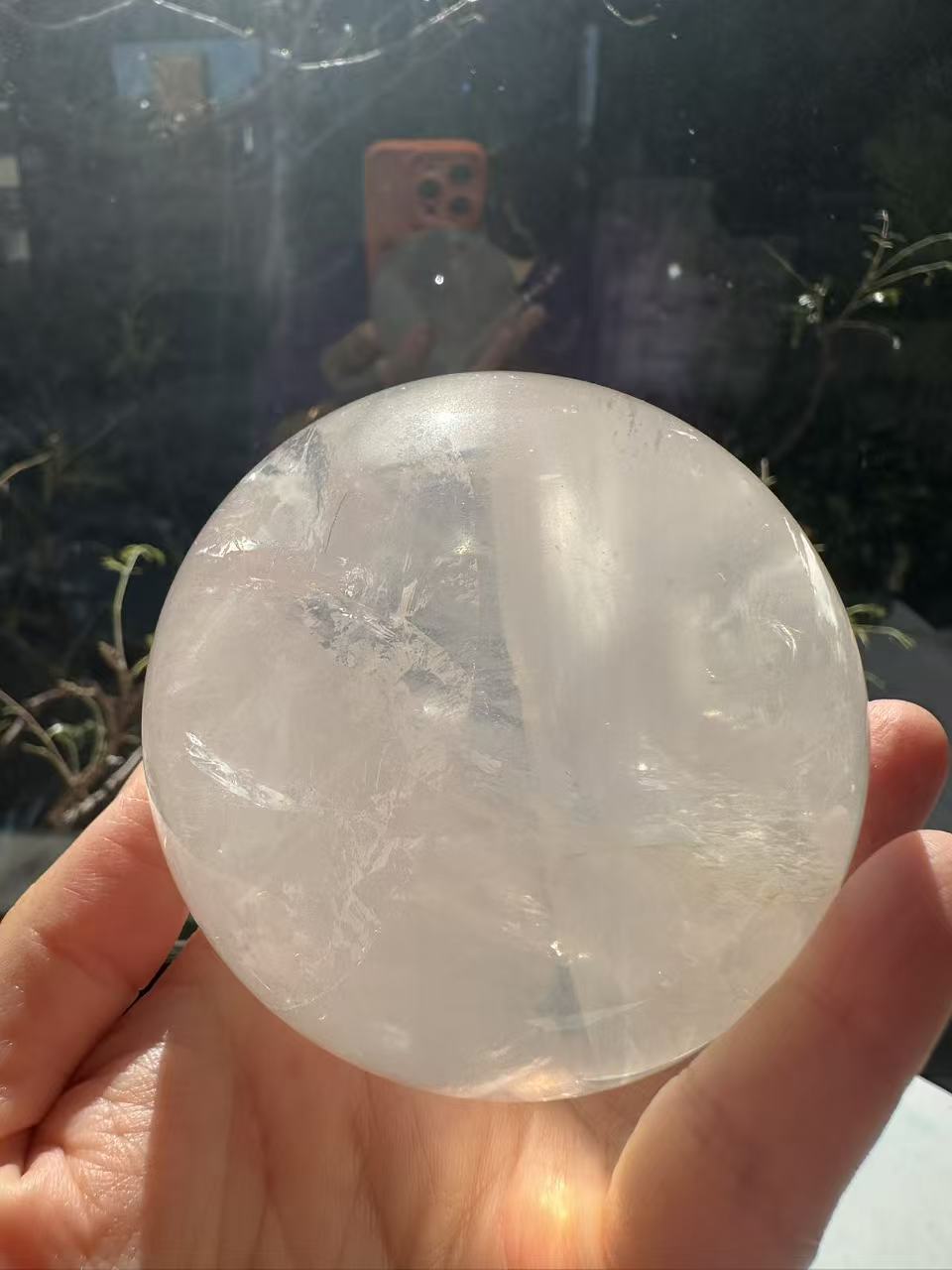 Madagascar Clear Quartz Sphere with Rainbows & Stand | 666g 7.8cm Exact Piece #3